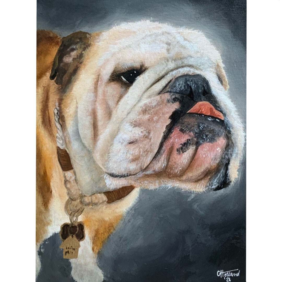 Custom Original Hand Painted Pet Portraits in Acrylic on Canvas - Etsy