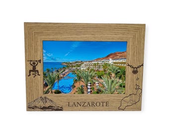 Lanzarote Personalised Wooden Photo Frame Spain Travel Holiday