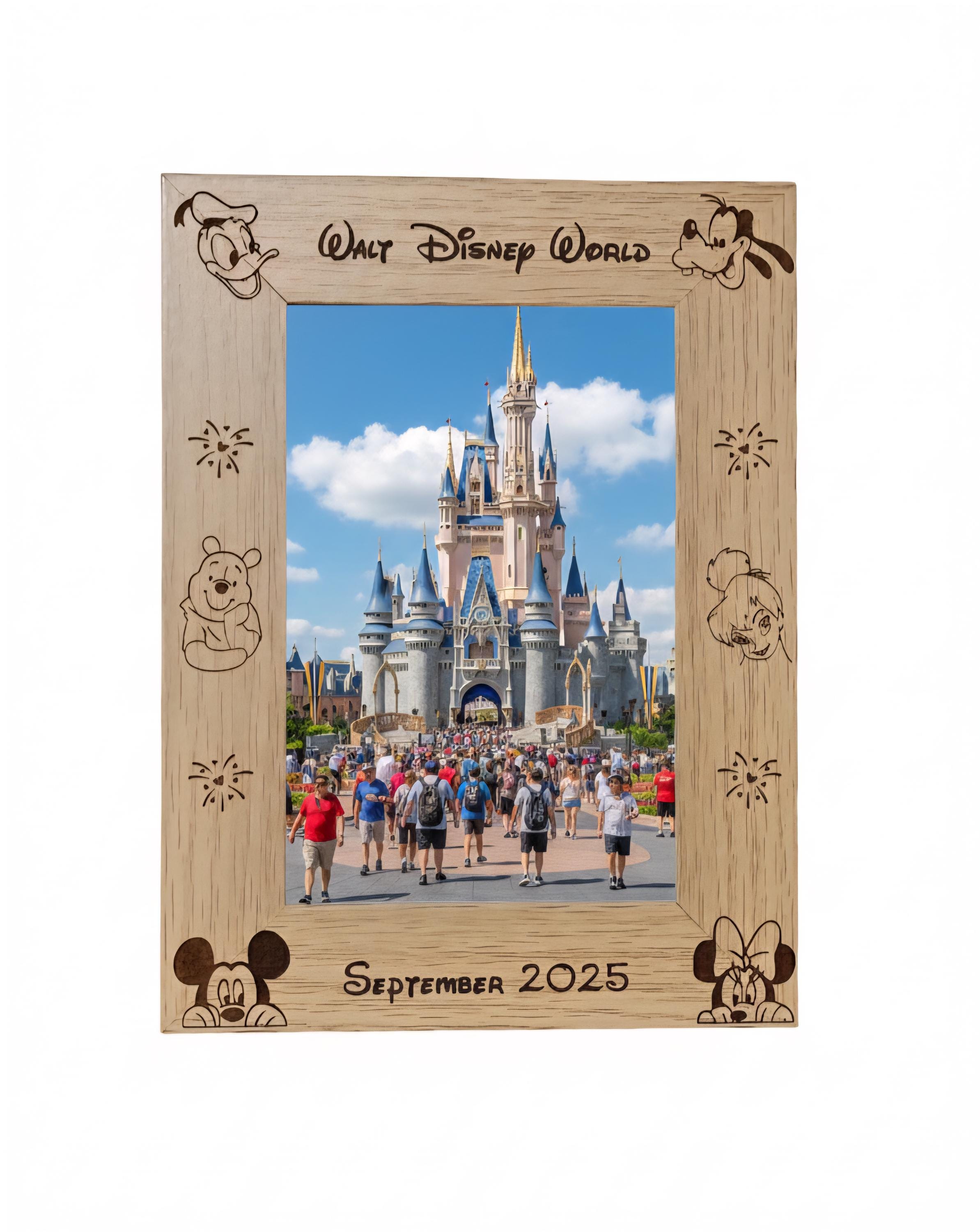 Walt Disney World Personalised Engraved Wooden Photo Frame