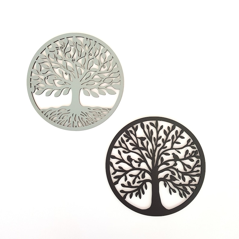 Wooden Tree Wall Art Plaque Any Colour Home Decor Accessory Etsy