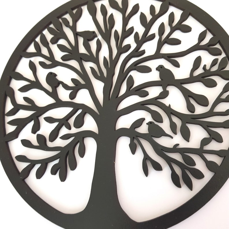 Wooden Tree Wall Art Plaque Any Colour Home Decor Accessory Etsy