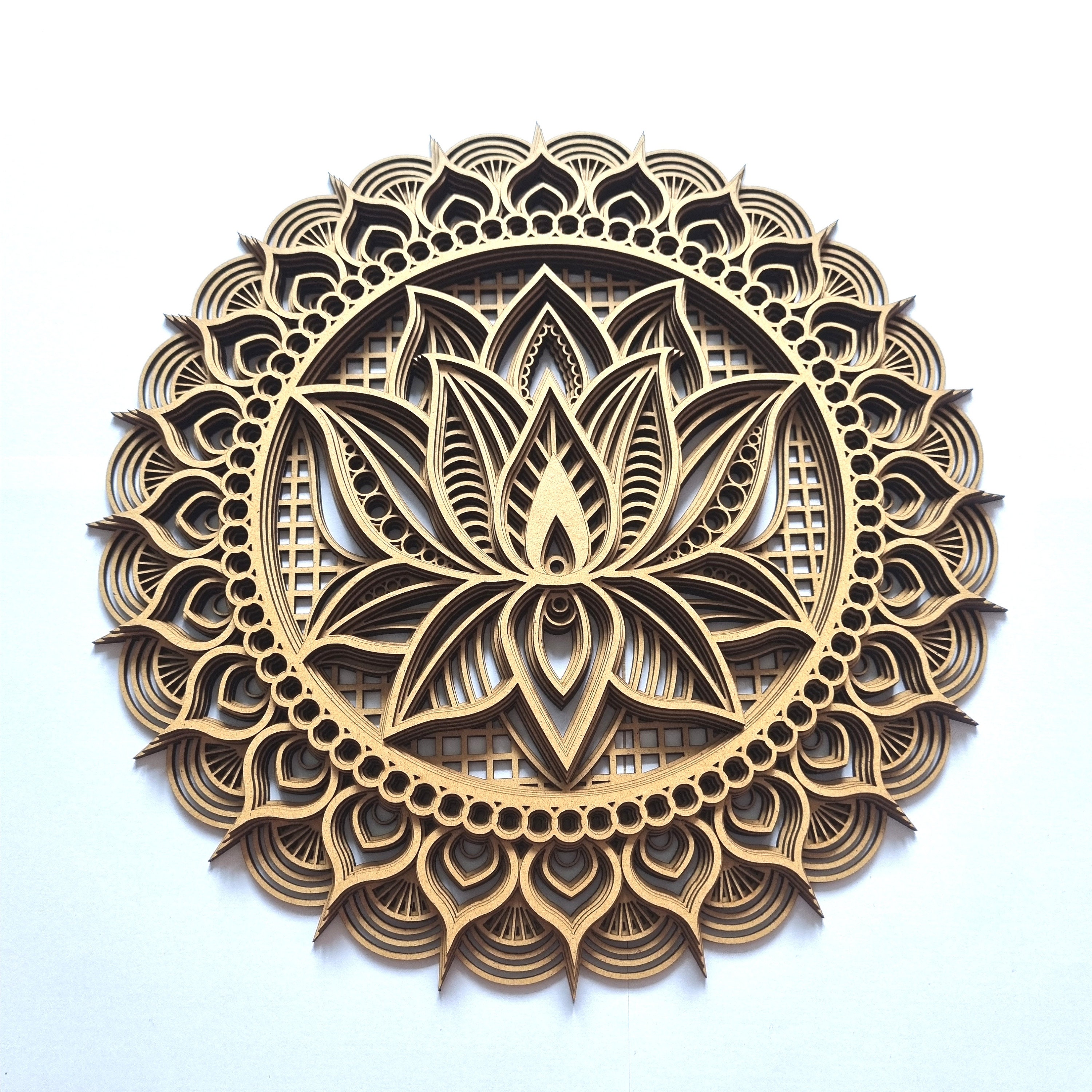 Lotus Flower 3D Wall Art Laser Cut Mandala Plaque Geometric Ornament ...