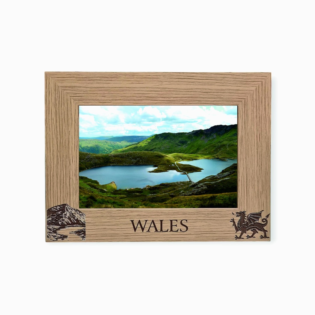 Welsh Frame Wales Holiday Personalised Wooden Photo Frame Travel Wales Memories ...