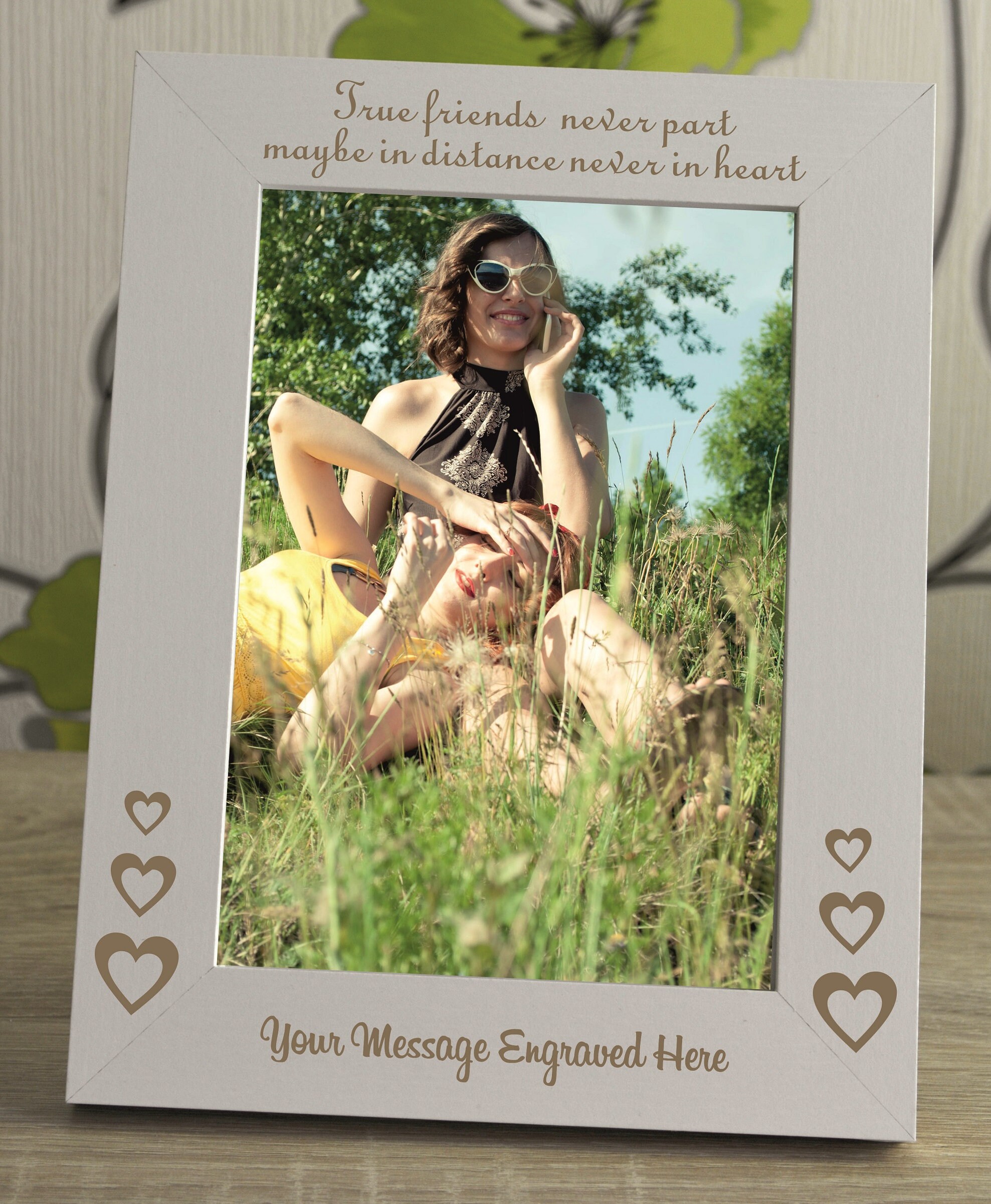 True Friends Never Part Personalised Engraved Wooden Photo Frame