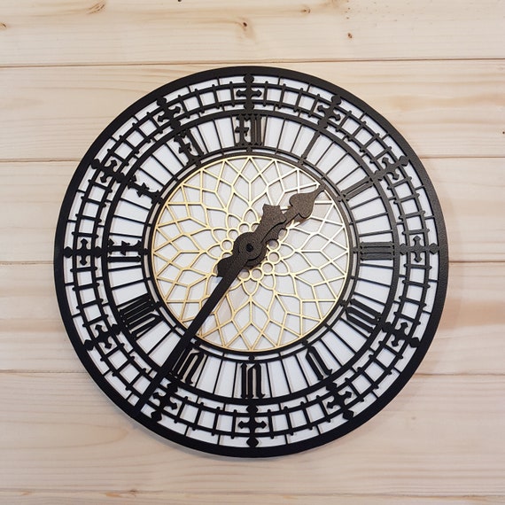 Big Ben Wall Clock Silent Non Ticking Roman Numerals Wooden Wall Clock  Ornament Handmade Gift - Etsy UK