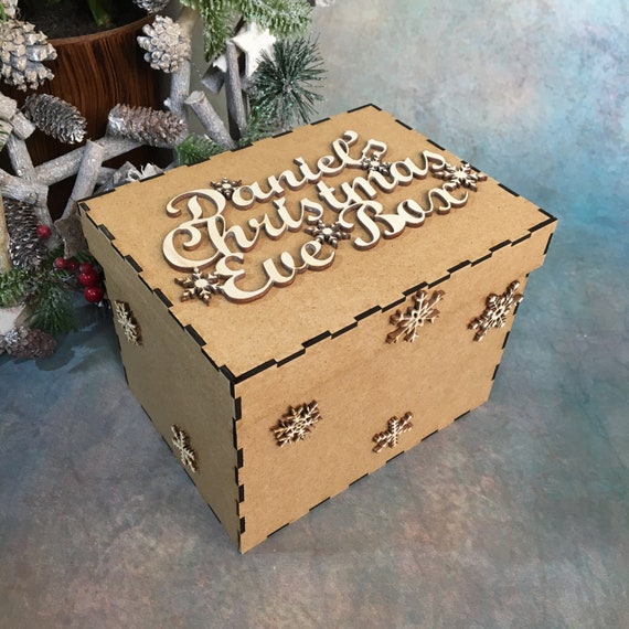 S PERSONALISED CHRISTMAS EVE BOX ANY NAME many fonts toppers & embellishments 