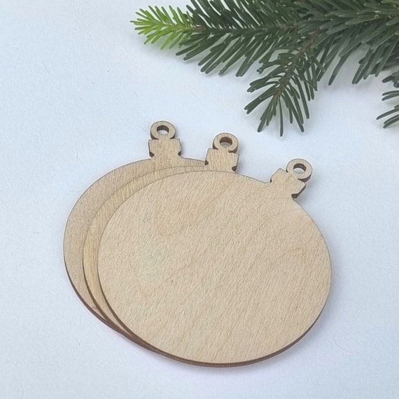 Wooden Christmas Baubles Birch Plywood Blank Shapes For Craft Painting Decoupage Embellishment Home Decor