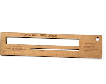 Royal Mail Letter Large Letter Size Guide Postage Ruler PPI Size Check Parcel Sorting Wooden Template