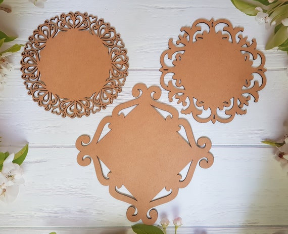 Wall Decoration Plaque Blank MDF Shapes Placemat Decoupage Paint Crafts Vintage Ornaments
