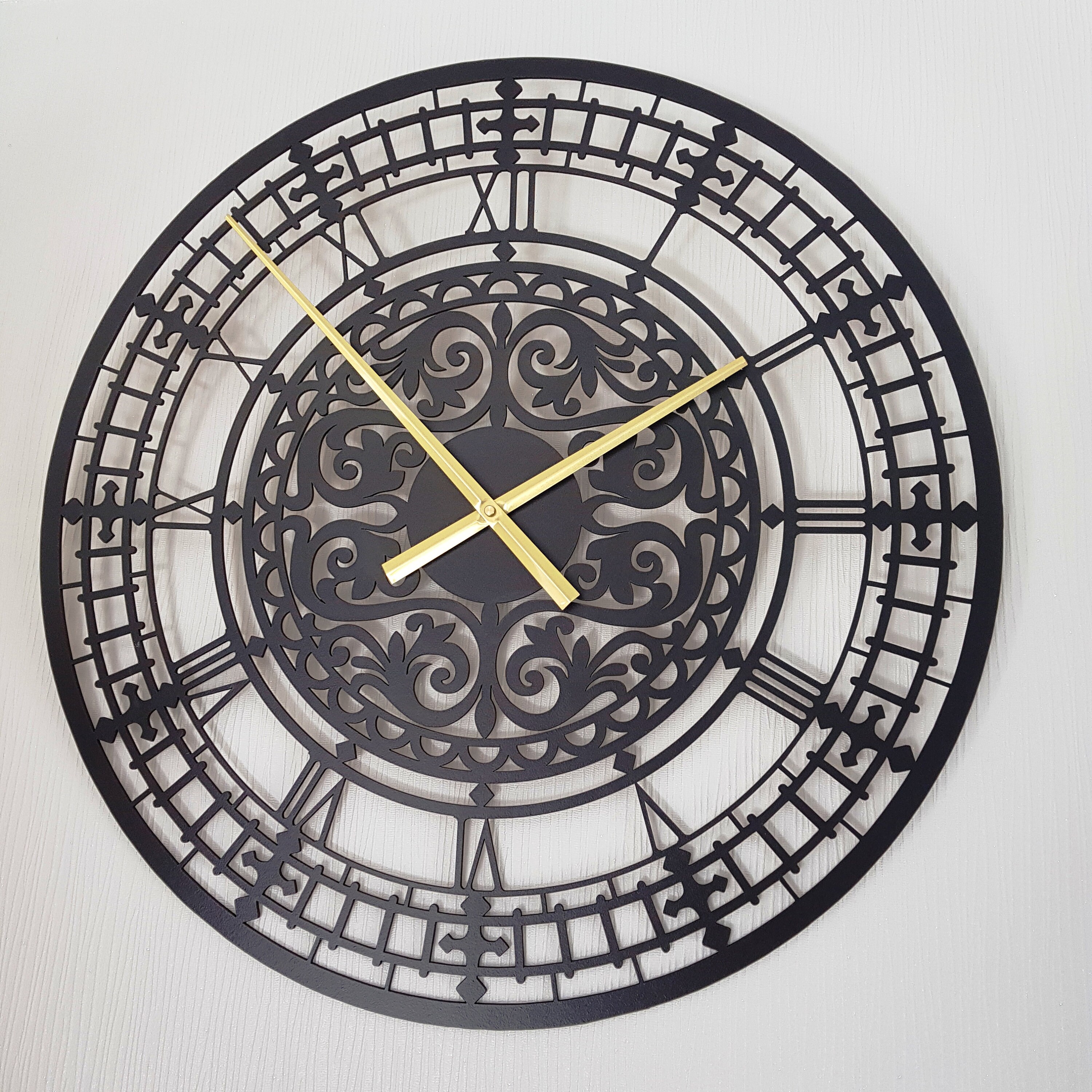 Large Wooden Wall Clock 55cm Any Colour Silent NonTicking Etsy