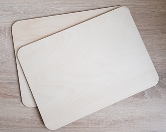 Blank Wooden Placemats Set of 2; 4; 6;  Size 28 x 20 cm,  3mm Lase Cut Birch Plywood or MDF For Craft DIY Decoupage Paint