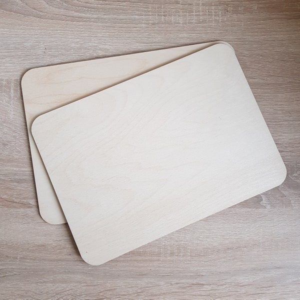 Blank Wooden Placemats Set of 2; 4; 6;  Size 28 x 20 cm,  3mm Lase Cut Birch Plywood or MDF For Craft DIY Decoupage Paint