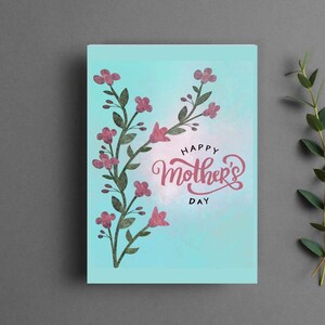 Magical Watercolor Floral Mother&#39;s Day Card - Instant Download