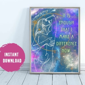 Magic Woman Line Art Print: Inspirational Female Figure (Digital Download)