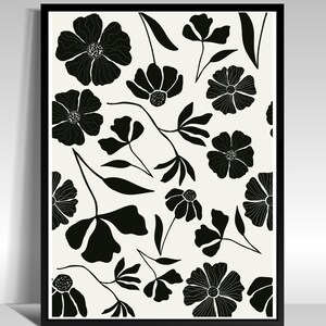 Big Flowers Digital download  Floral wall art. Print at home. Home decor.