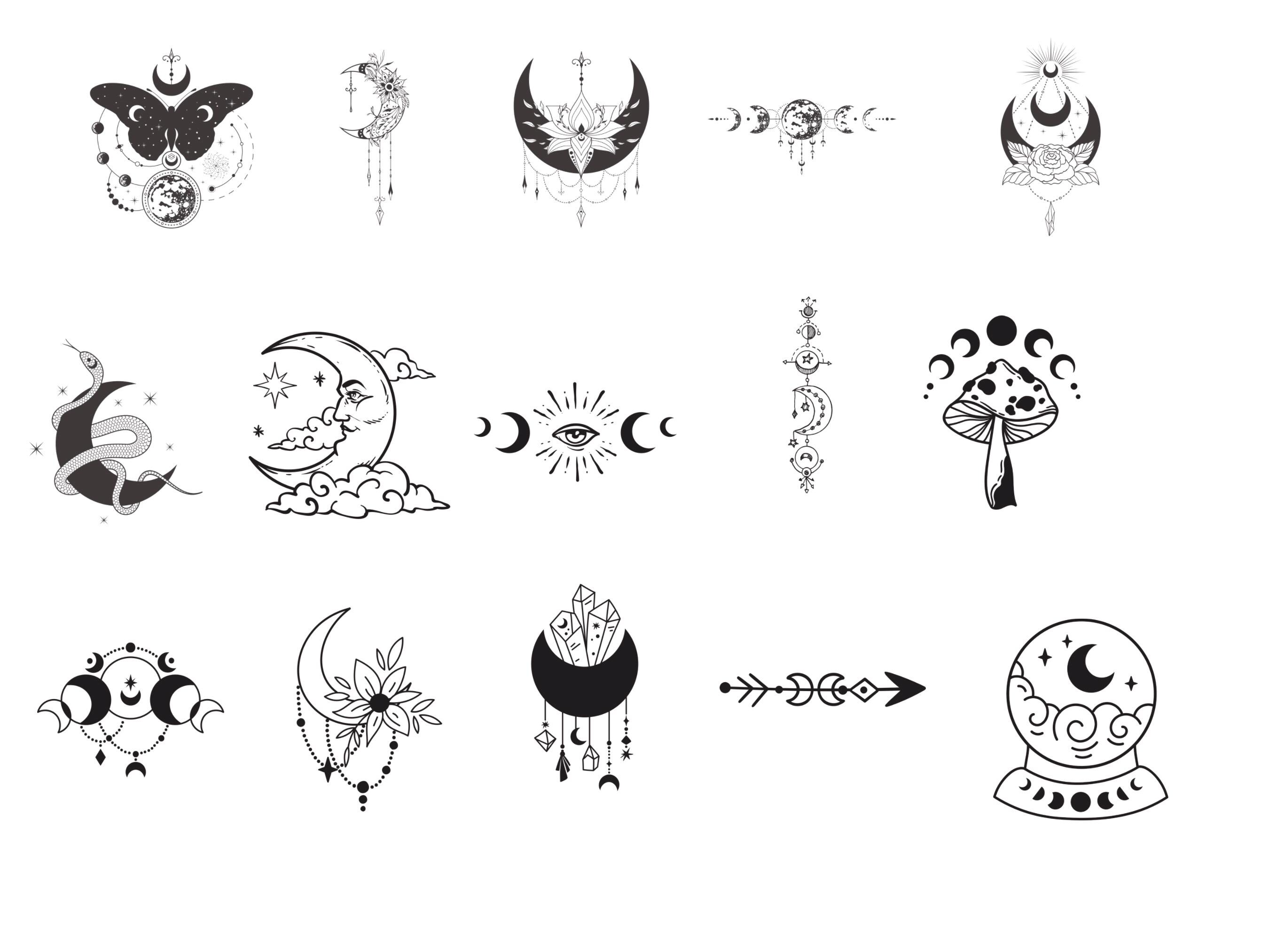 Celestial Moon Procreate Brush Stamp Set | 60 Moon-themed Stamps for ...