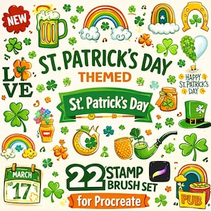 St. Patrick's Day Procreate Brush Stamps, Irish Tattoo Stamps (Digital Download)