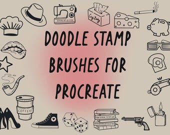 Ensemble de pinceaux pour tampons Procreate Doodle | Art amusant dessiné à la main (téléchargement numérique)