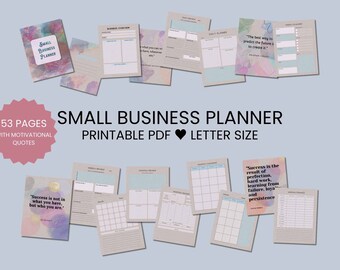 Abstract Small Business Planner: Social Media & Finance Tracker (US Letter PDF)