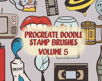 Procreate Doodle Stamp Brushes: Hand Drawn Brush Set (Digital Download)