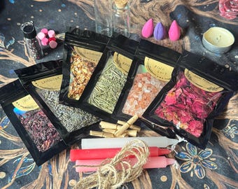 DIY Love Spell Jar Kit: Beginner Witchcraft with Crystals & Herbs