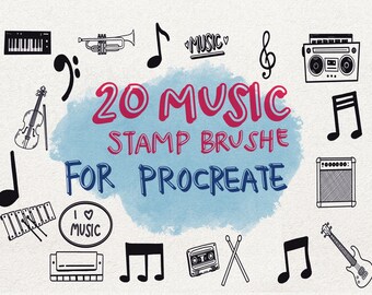 Music Theme Procreate Stamp Brushes  Procreate Brush Pack