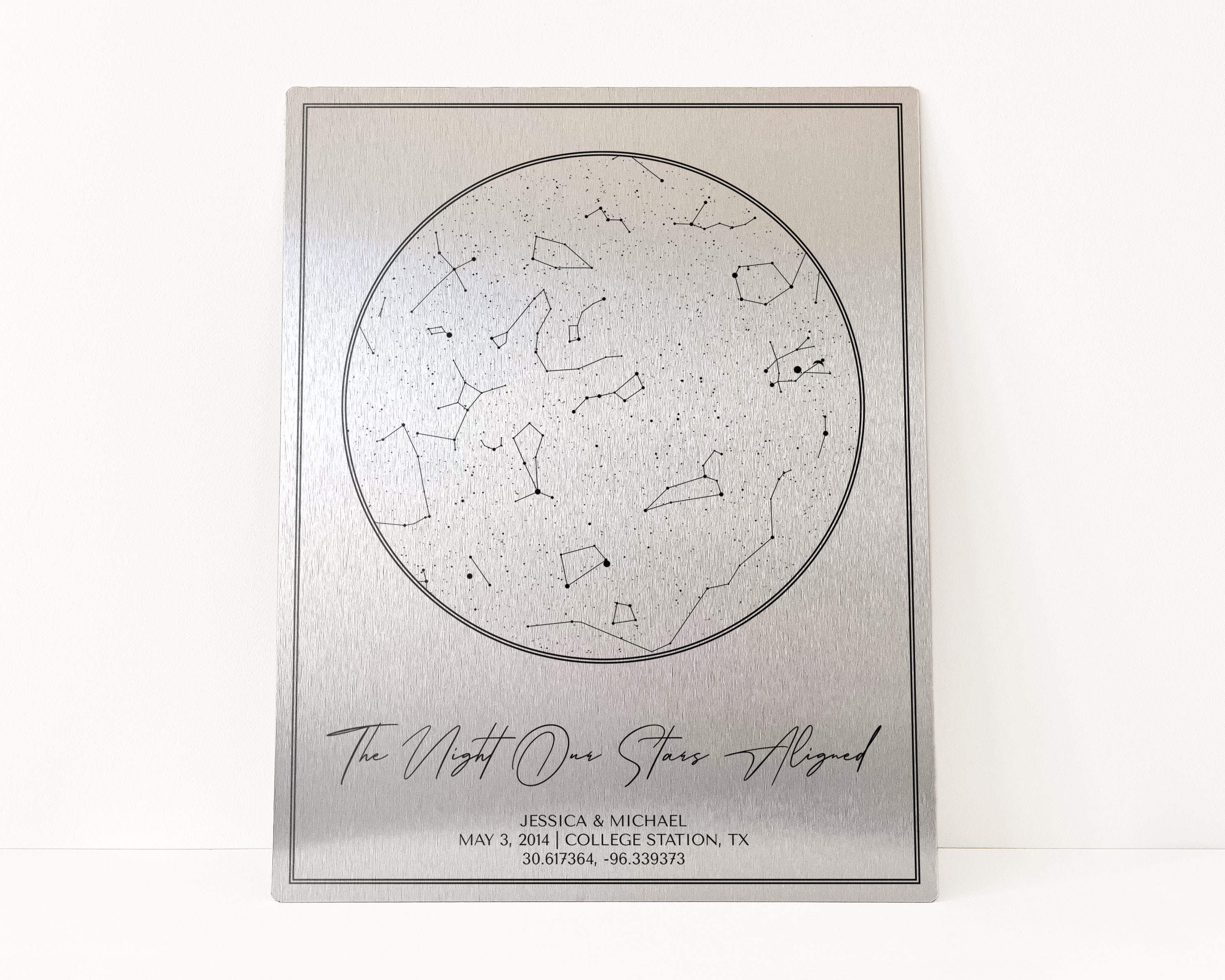 Tin or Aluminum 10 Year Anniversary Gift, Custom Star Map Print, Anniversary Gift For Her, 10th Anniversary Gift For Him