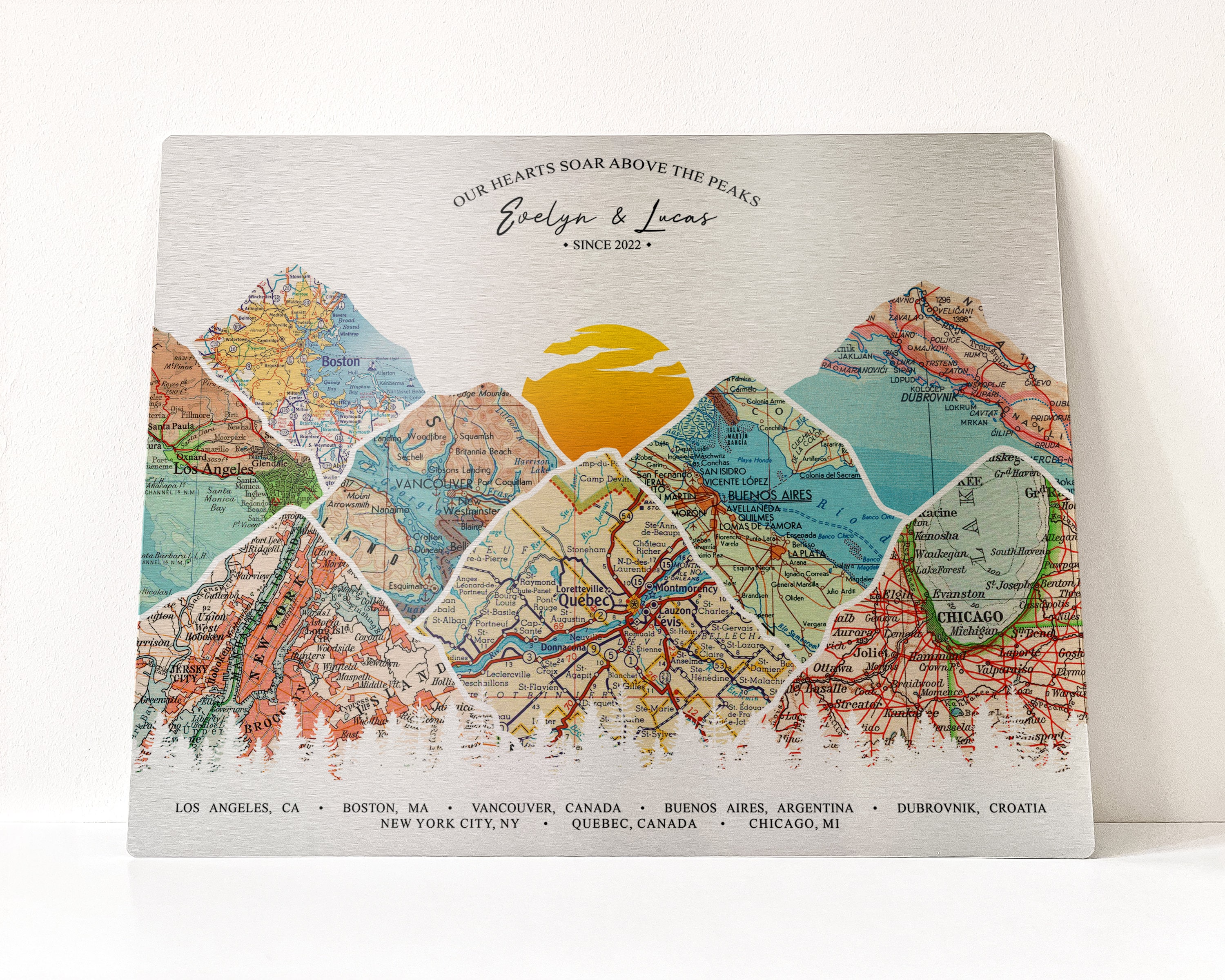 25th Anniversary Map - Etsy
