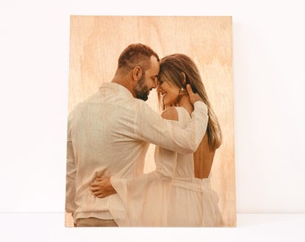 Custom Photo on Wood Gift, Wood Photo Print, Prints On Wood Wall Art, Personalized Wood Portrait, Wooden Picture, Portrait On Wood for Mom
