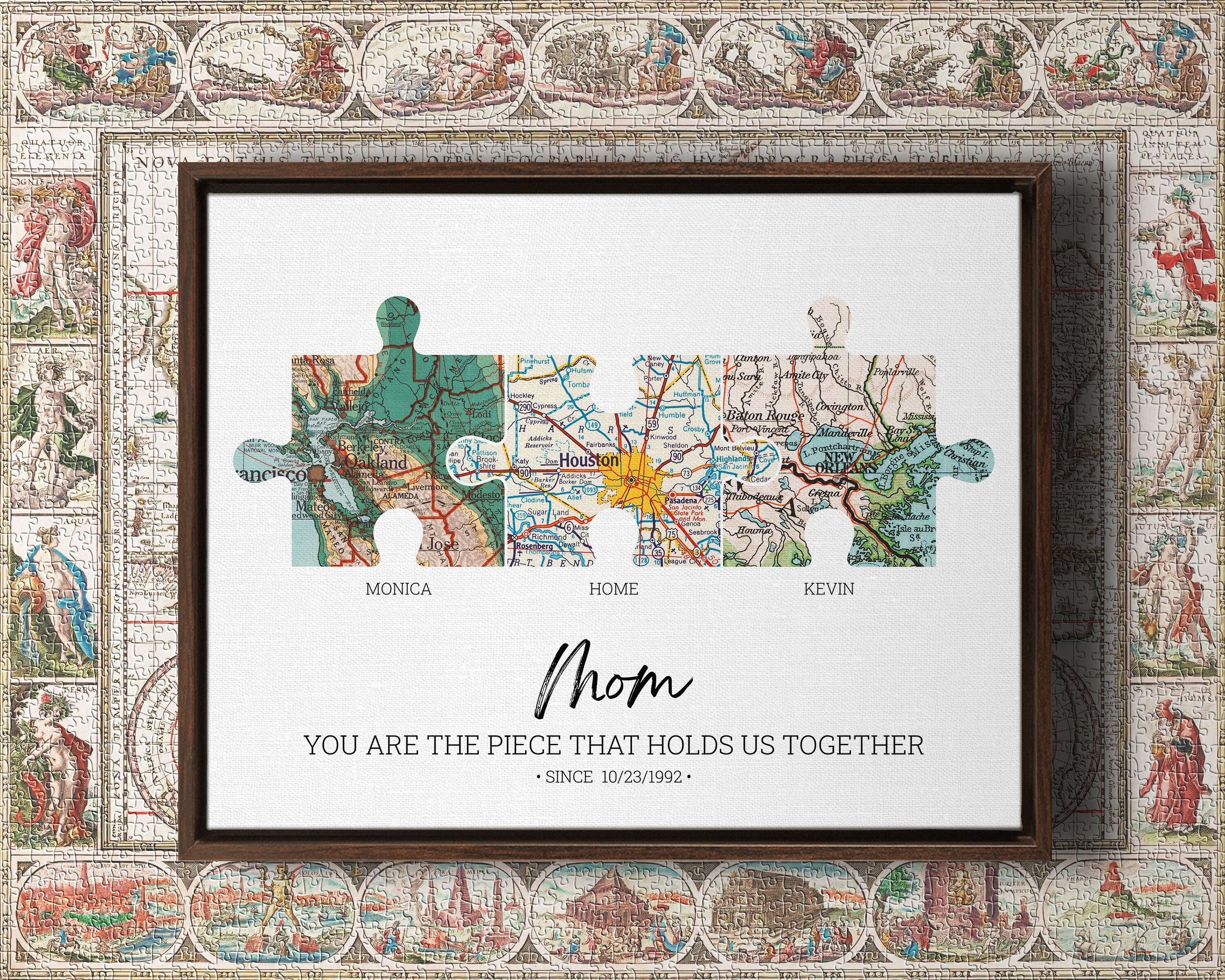 Long Distance Family Canvas: Christmas Gift for Parents, Personalized ...