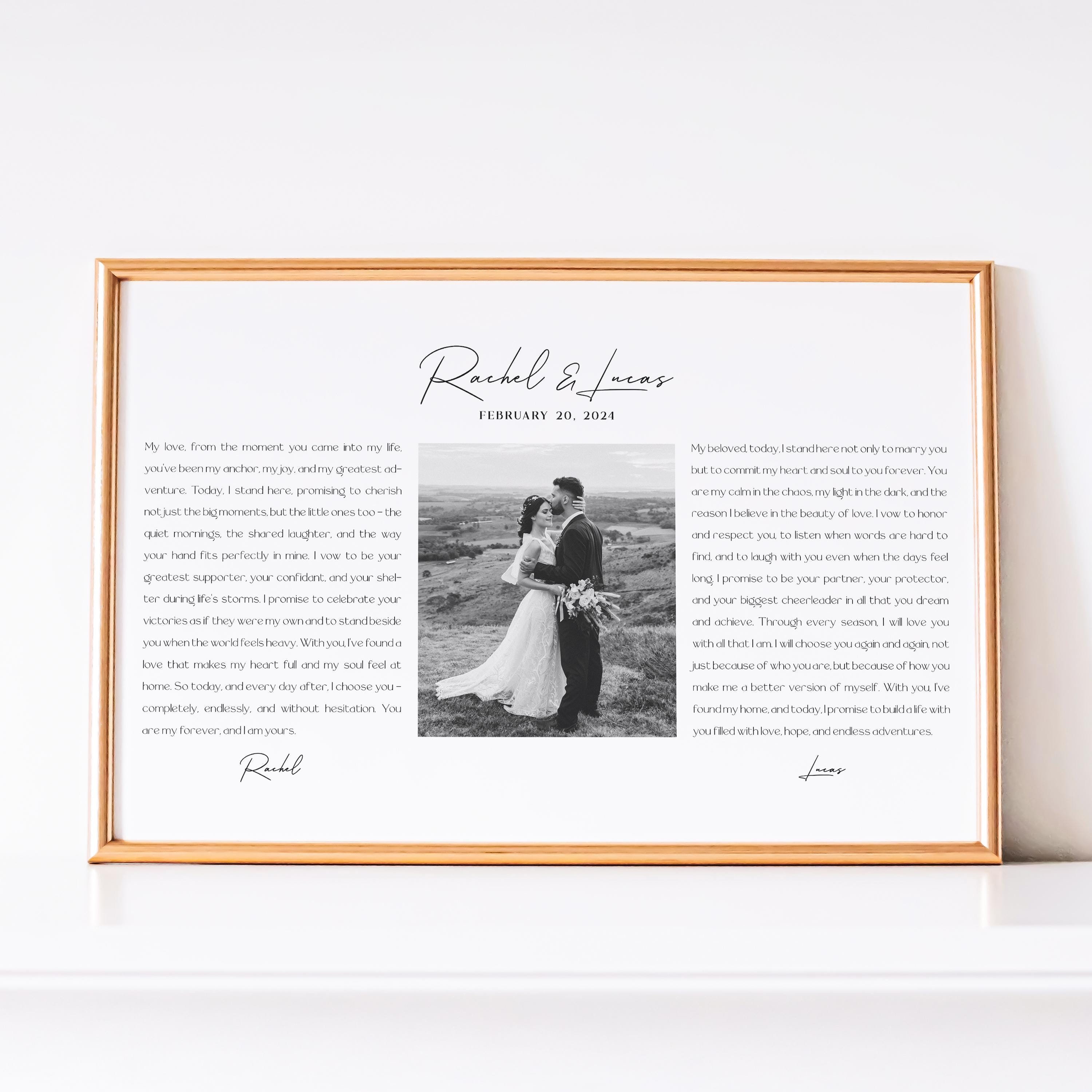 Wedding Vows Custom 1st Anniversary Gift, Personalized Gift for Him or Her, His and Hers Vow Books, Valentine's Day Gift for Husband or Wife