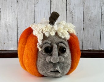 Large Needle Felted Jack-o-lantern / Pumpkin