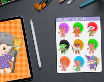 Halloween Trolls Sticker Sheet