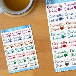 Currently Inked Fountain Pen Sticker Sheet - 2 Sizes Available
