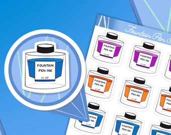万年筆インクボトルプランナーステッカー