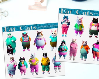 Fat Cat Sticker Sheet - 2 Designs Available