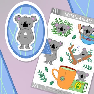 Install a Koala! Cute Koala Sticker Sheet
