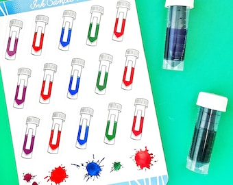 Fountain Pen Ink Sample Planner Stickers