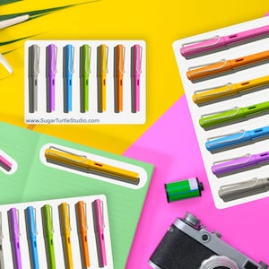 Fountain Pen Sticker Sheet - 2 Sizes Available