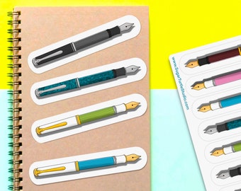 Füllfederhalter Aufkleber Blatt - 2 Größen erhältlich