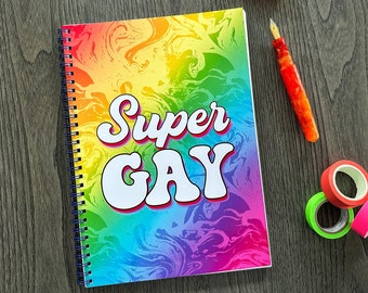 Super Gay Notebook - Includes Sticker Sheet - Fountain Pen Friendly Japanese Paper!