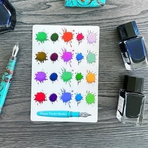 Ink Splatter Stickers - Fountain Pen Ink - Paint Splotch Stickers