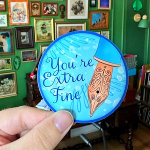 Eres Extra Fino - Vinilo Adhesivo con Pluma Estilográfica - Bonito Regalo con Pluma