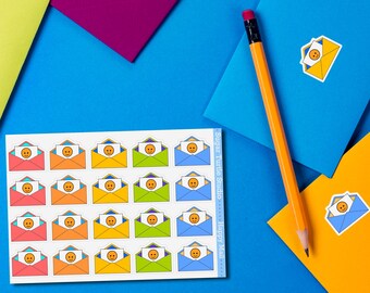 Feliz Correio! Adesivos fofos de planejador de escrita de cartas de amigo de caneta - Emojis de envelope!