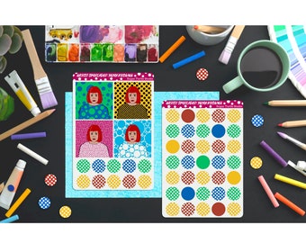 Artist Spotlight: Yayoi Kusama! Fun Kusama-Inspired Polka Dot Sticker Sheets - 2 Sheets