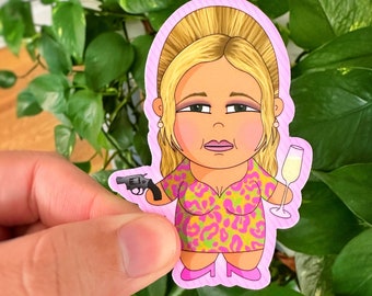 White Lotus Jennifer Coolidge Vinyl Sticker - Kawaii Sticker