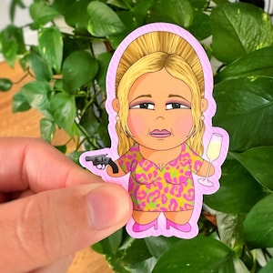 White Lotus Jennifer Coolidge Vinyl Sticker - Kawaii Sticker