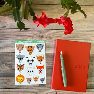 Fuzzy Friends! Cute Animals Sticker Sheet