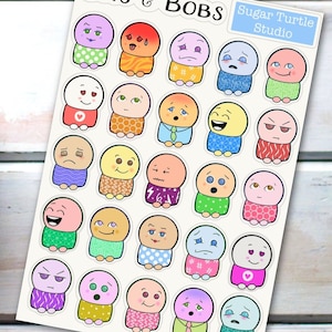 Bits & Bobs! Adesivi Kawaii Planner carini - Emoji Planner Pals!
