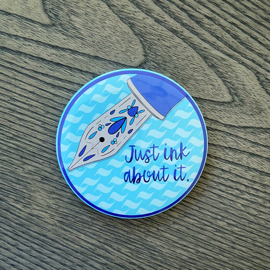 Fountain Pen Button Magnet - Just Ink About It. - Etsy